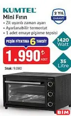 KUMTEL MİNİ FIRIN 1420 WATT 35 LİTRE fiyat ve kampanya bilgisi
